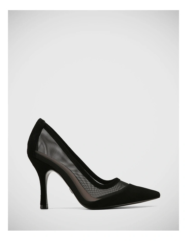 Tweedie Suede Leather Pump in Black
