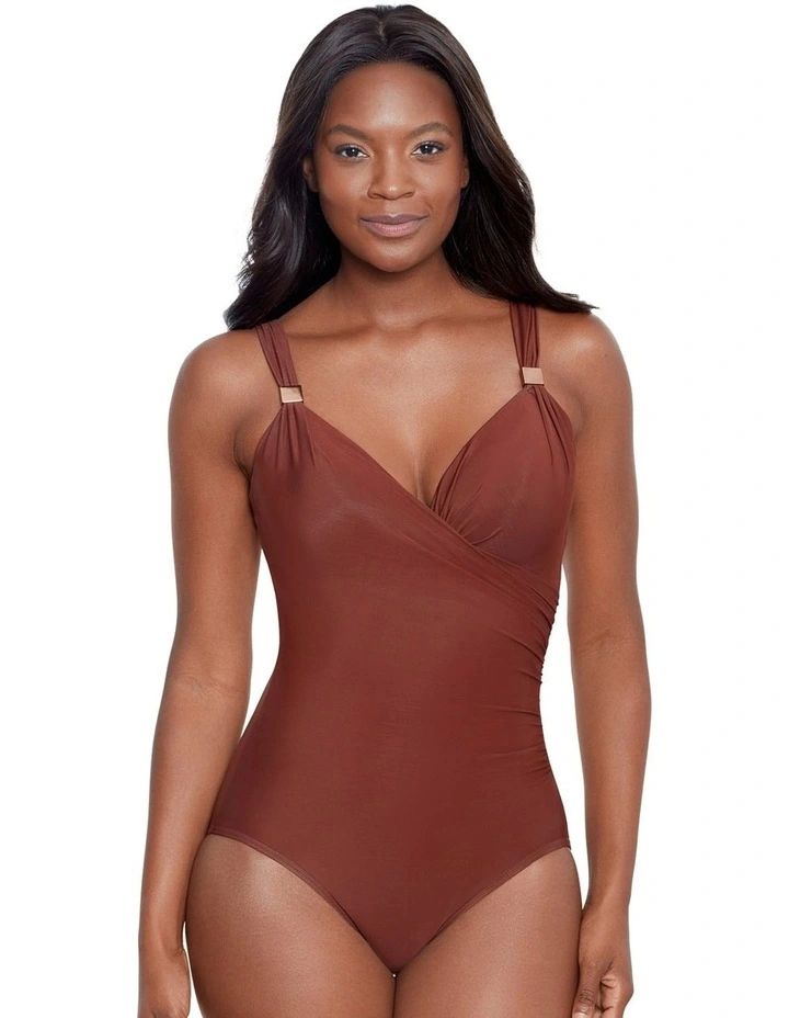 Razzle Dazzle One Piece Shaping Swimsuit in Tamarind