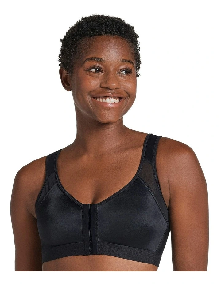Multi Functional Posture Corrector Wireless Front Open Bra in Black