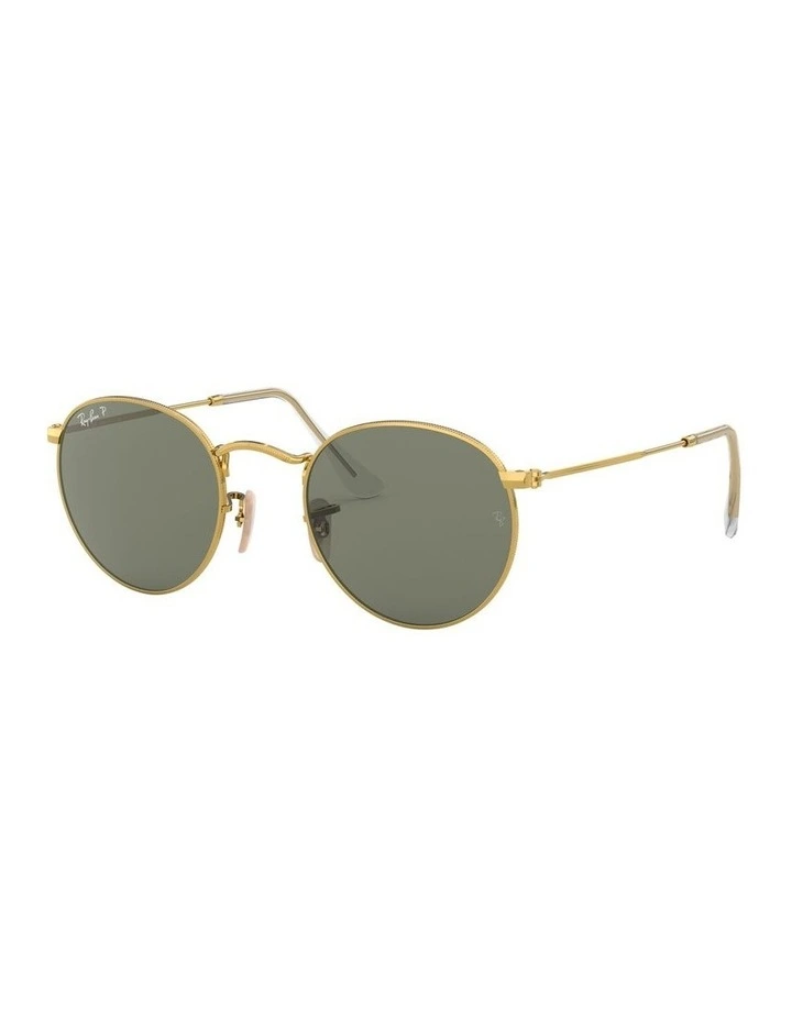 Round Metal Gold RB3447 Polarised Sunglasses