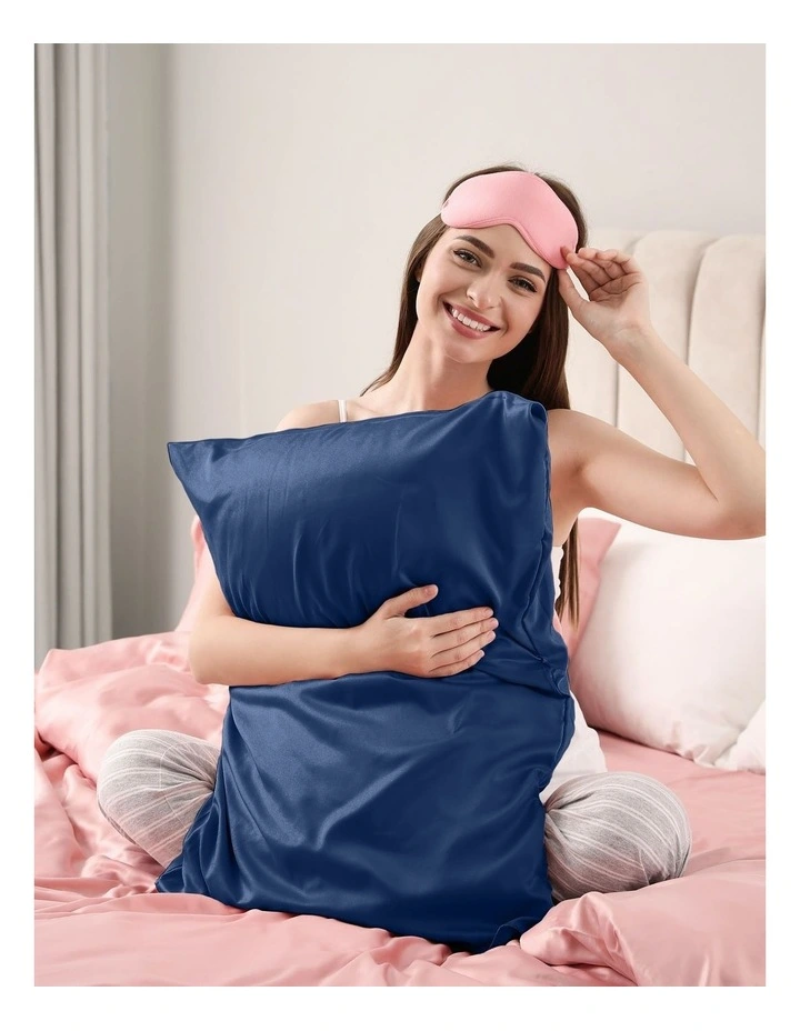Pure Silk Pillowcase in Navy