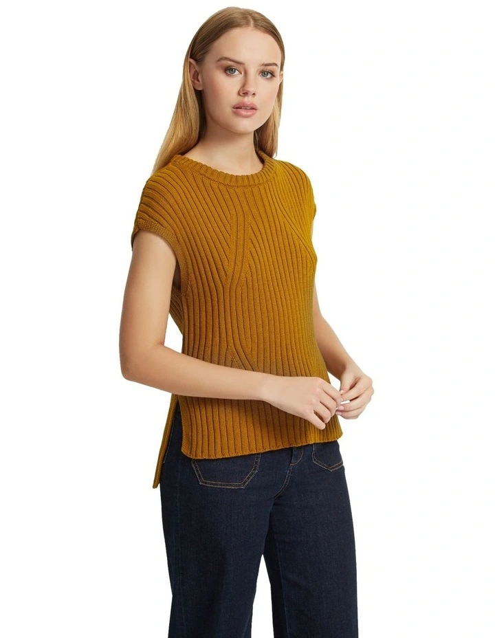 Aria Cotton Knit Vest in Pistachio