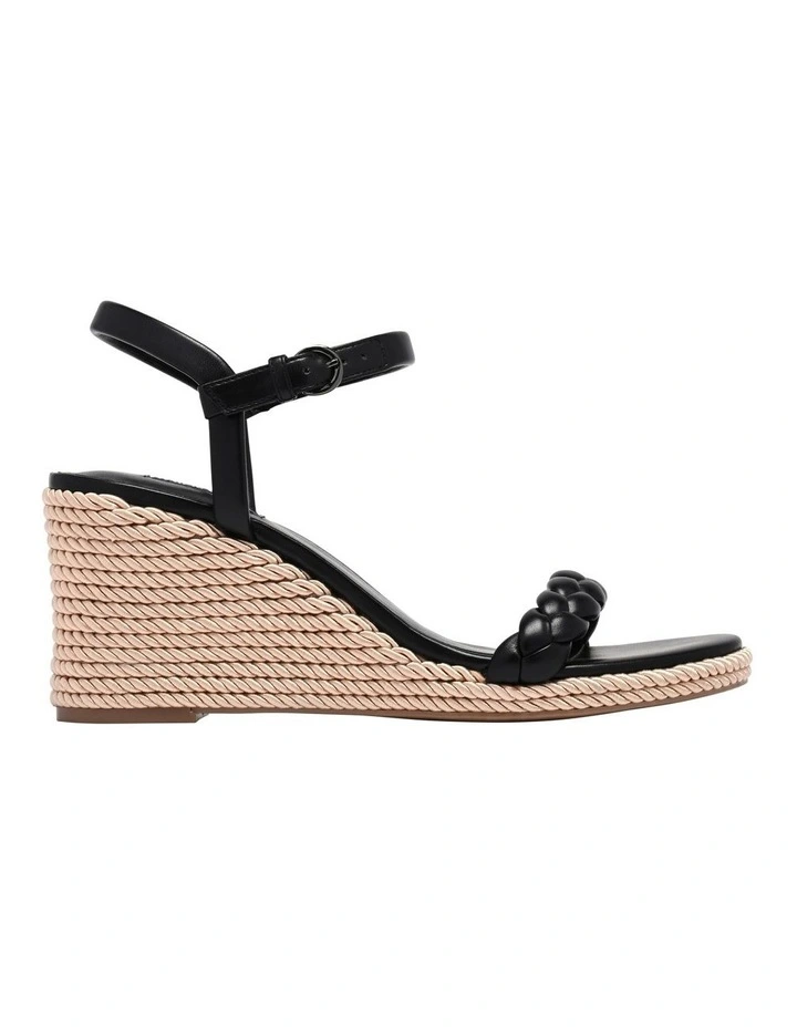 Tammie Wedge Sandal in Black