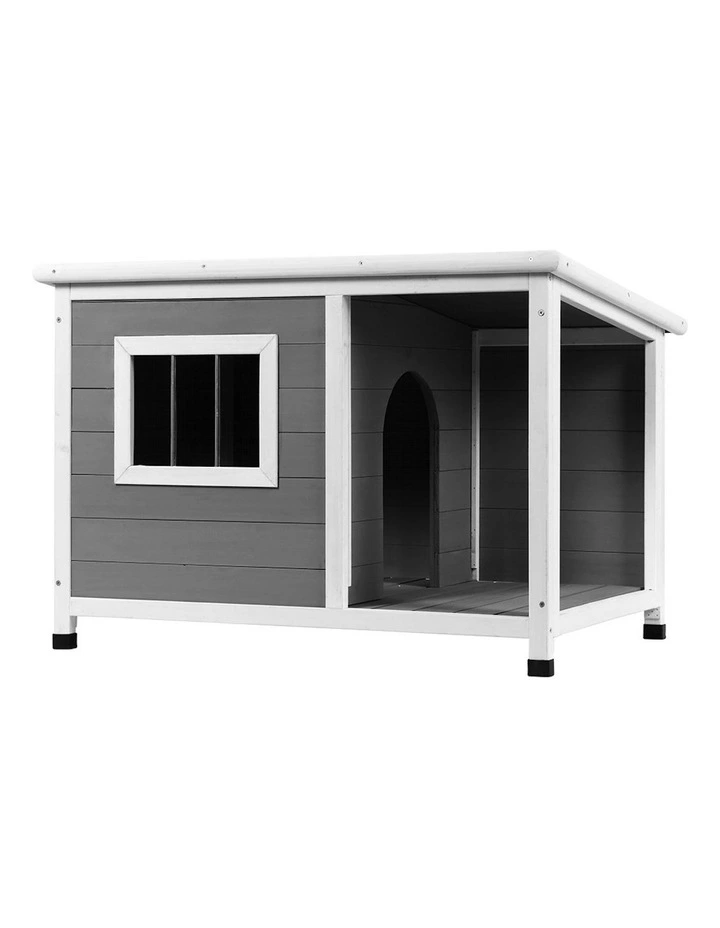 Large Wooden Dog Kennel in Grey