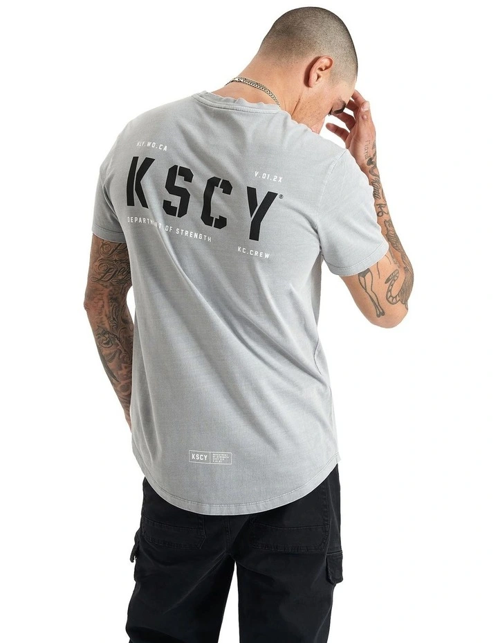 Lambert Dual Curved Tee in Grey