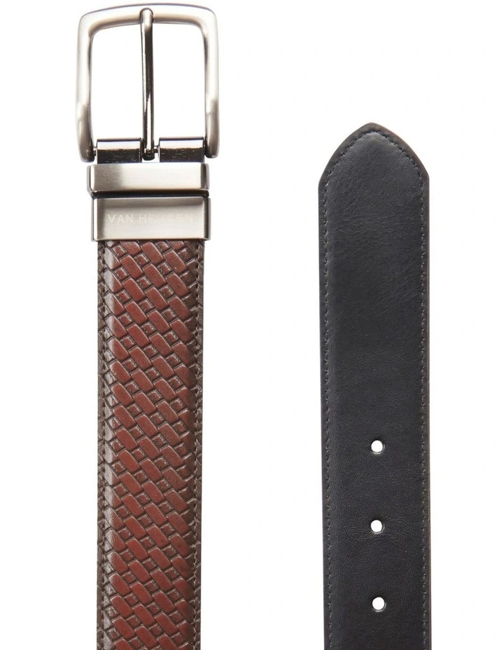 Basket Weave Belt in Brown/Black