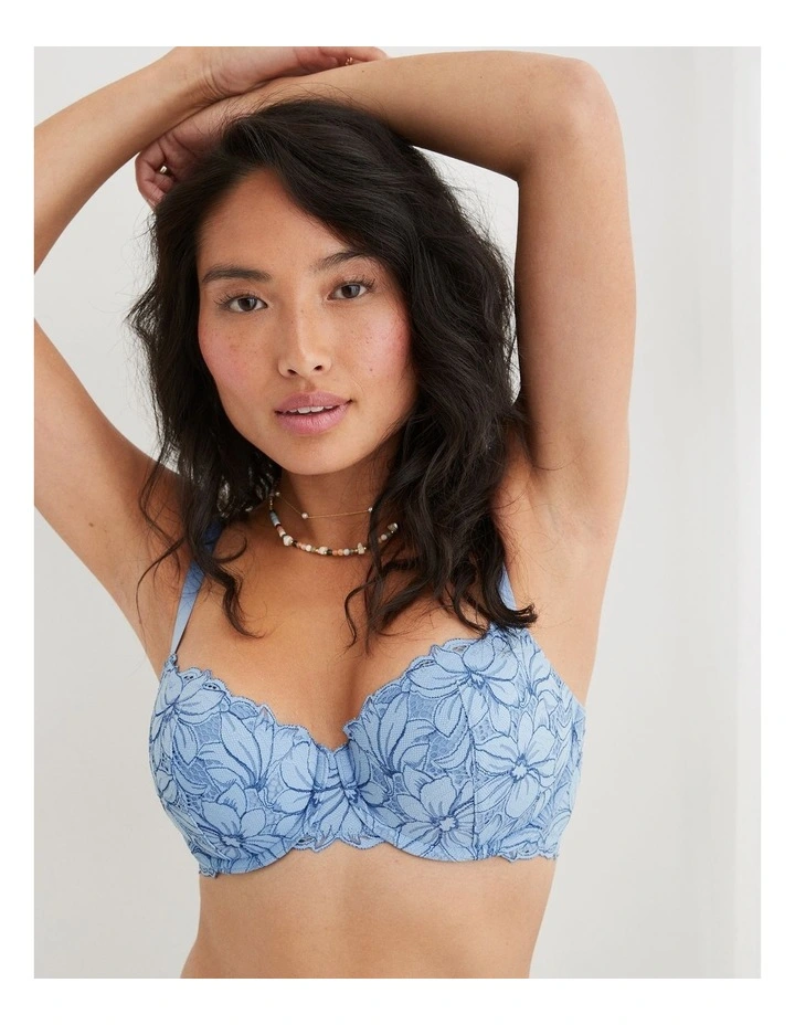 Real Power Balconette Beach Daze Lace Bra in Monaco Blue