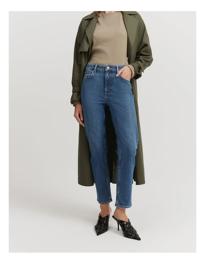 High Rise Slim Leg Jean in Dark Indigo