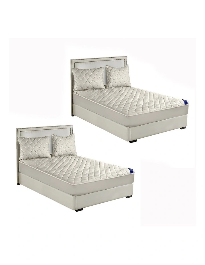 Mattress Cover Bed Protector with Pillow Covers 138cm in White