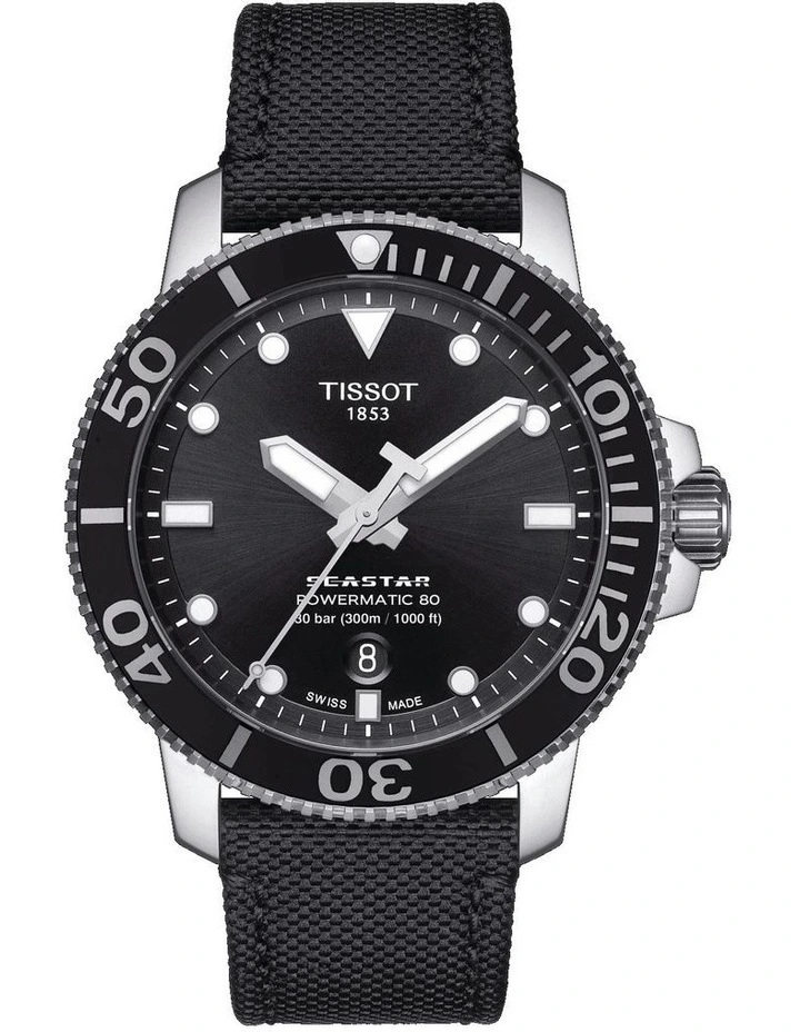Seastar 1000 Powermatic 80 T1204071705100 Automatic Watch in Black