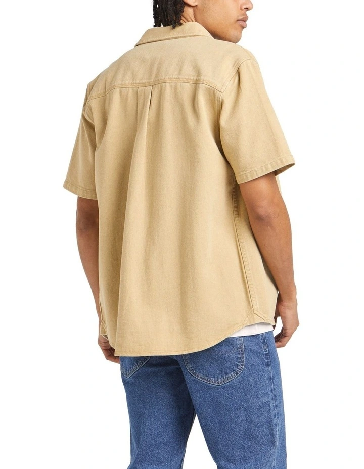 Worker Short Sleeve Shirt in Union Stone