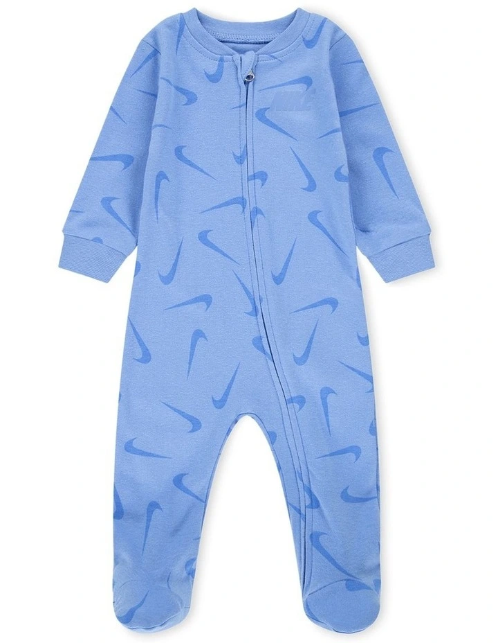 Swooshfetti Footed Coverall in Blue