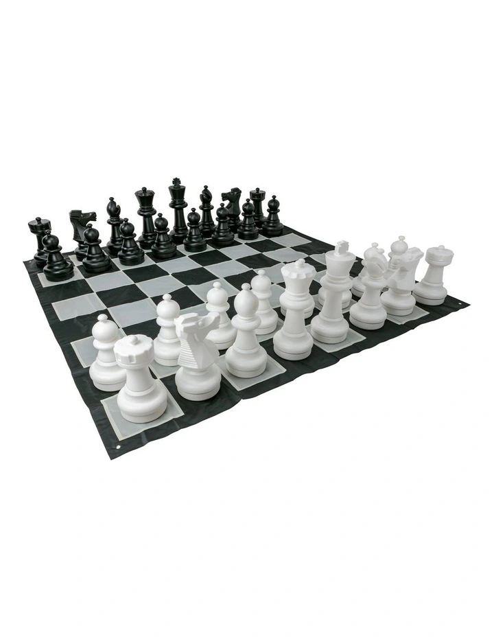 Giant Size Plastic Outdoor Chess Game Set w/Mat 3x3m