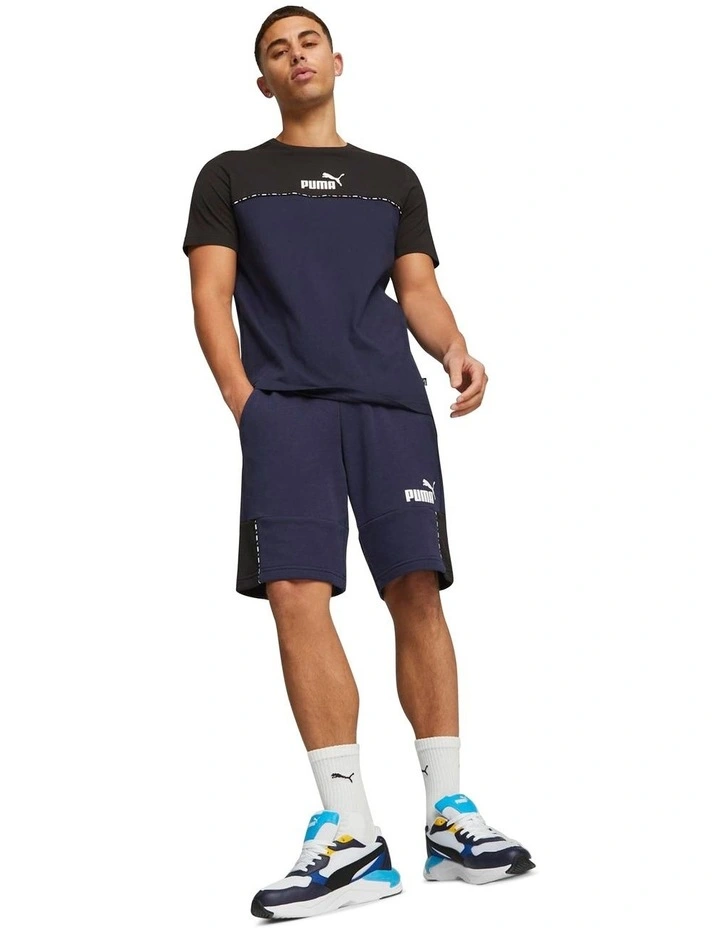 Ess Block X Tape Tee in Navy