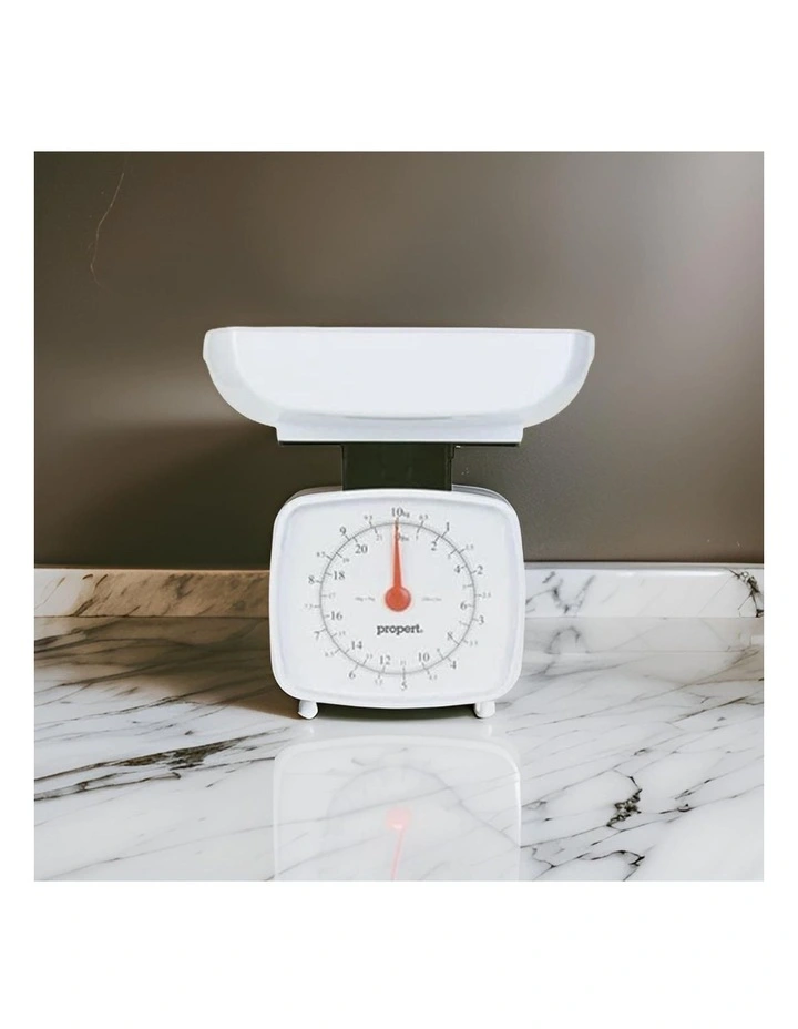 Capacity Mechanical Kitchen Scales Large 10kg in White/Black
