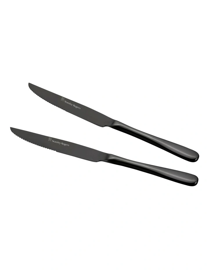 Albany Onyx Steak Knife 6 Piece Set in Black