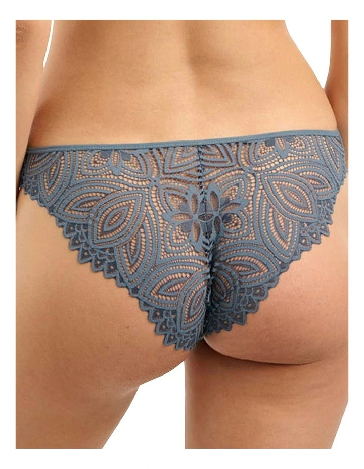 Lisa High Cut Brazilian Lace Brief in Vintage Indigo