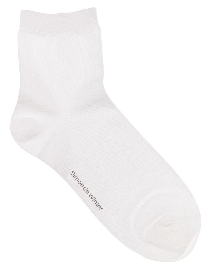 Plain Half Crew Socks 2 Pack in White