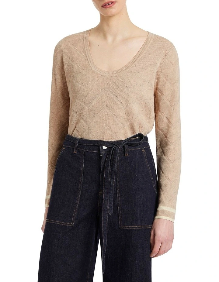 Dylia V Neck Knit in Caliza