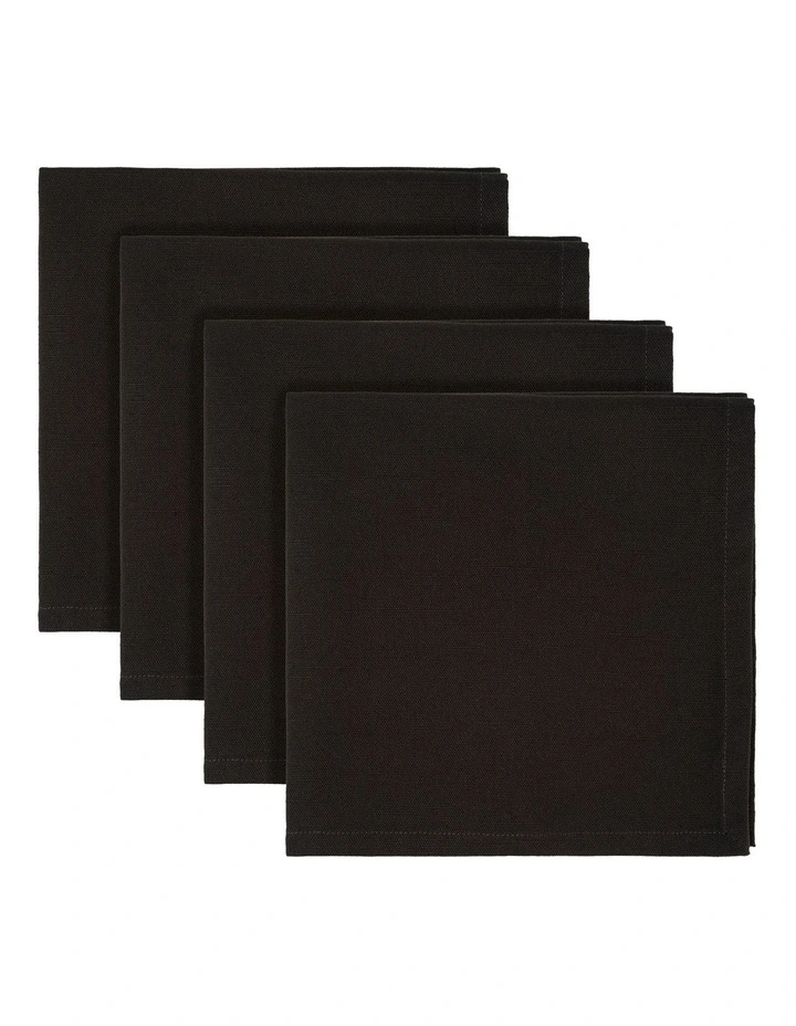 Cotton Classics Napkin Set of 4 45x45cm in Black