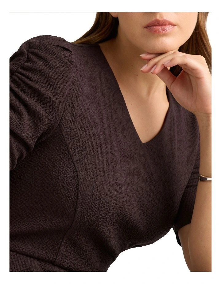 Solana Textured Dress in Port