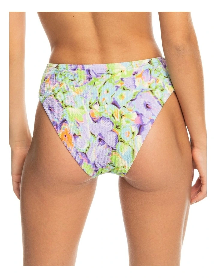 Blumen High Leg Bikini Bottoms in Purple Rose