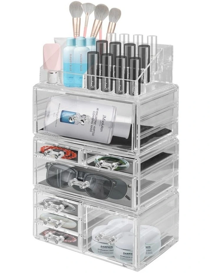 Cosmetic 8 Drawer Makeup Organizer Jewellery Holder Box in Transparent