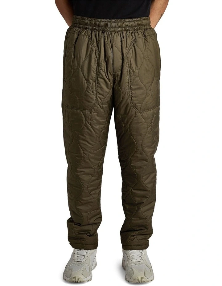 Quilted Jogger in Dark Khaki