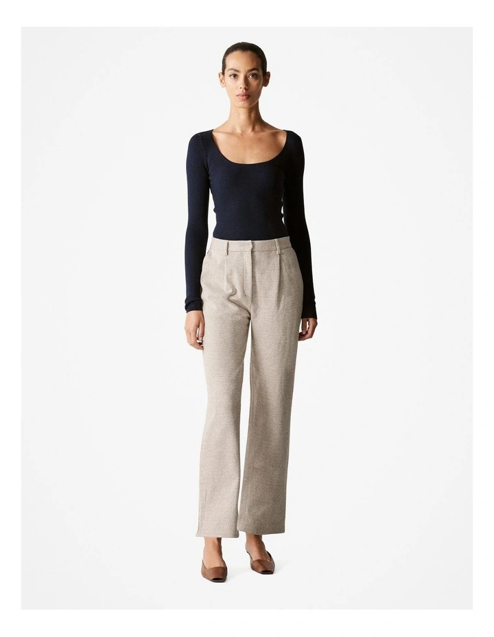 Merino Blend Scoop Neck Long Sleeve Knit in Night Sky