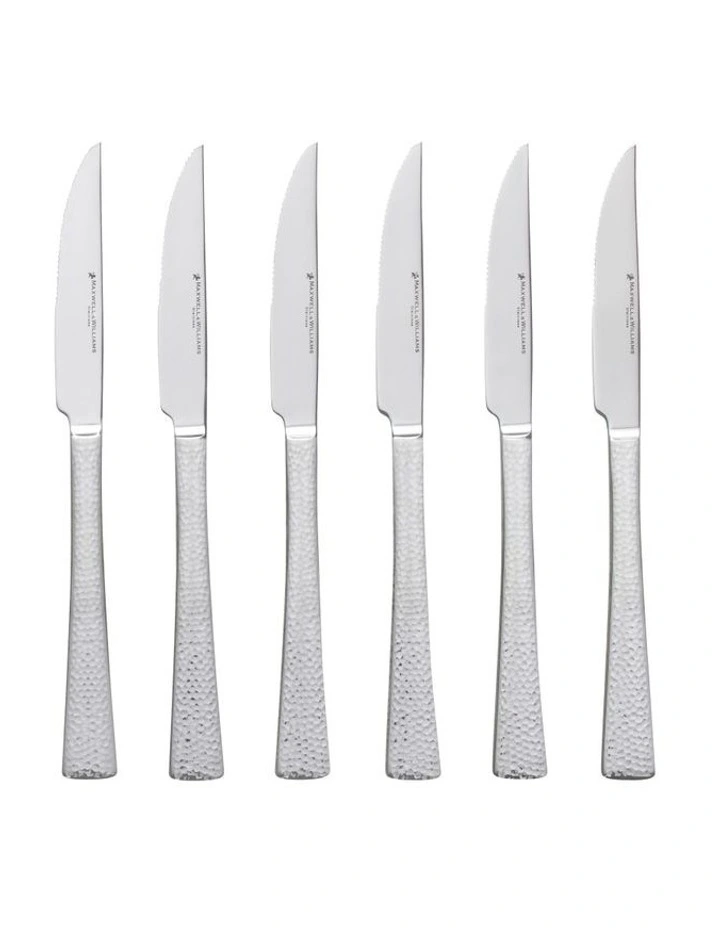 Wayland Steak Knife Gift Boxed Set 6 Piece in Silver