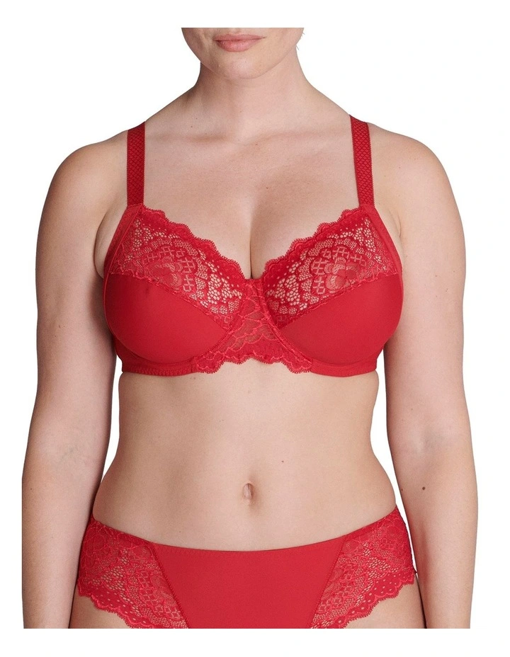Caresse Full Cup Control Bra in Red