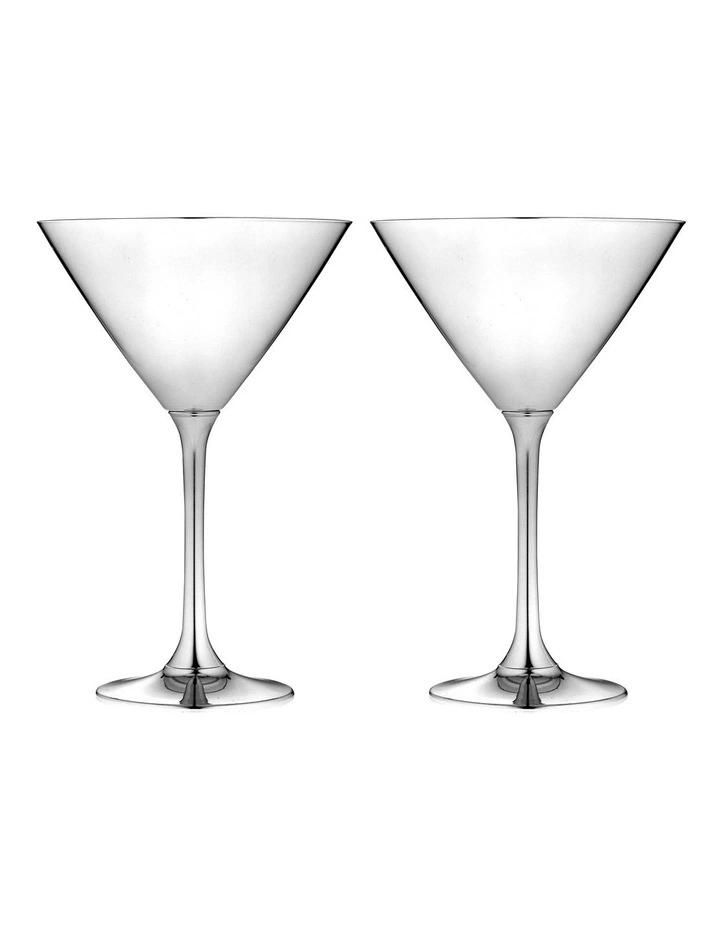 Aurora Martini Glass 2 Pack in Silver