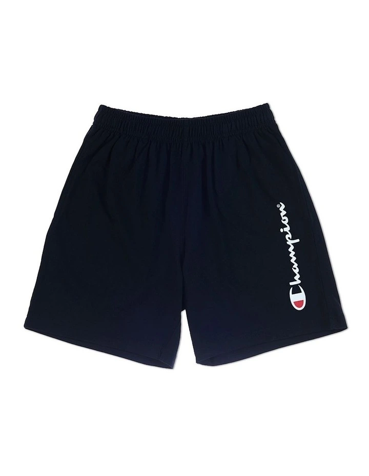 Script Jersey Shorts in Black