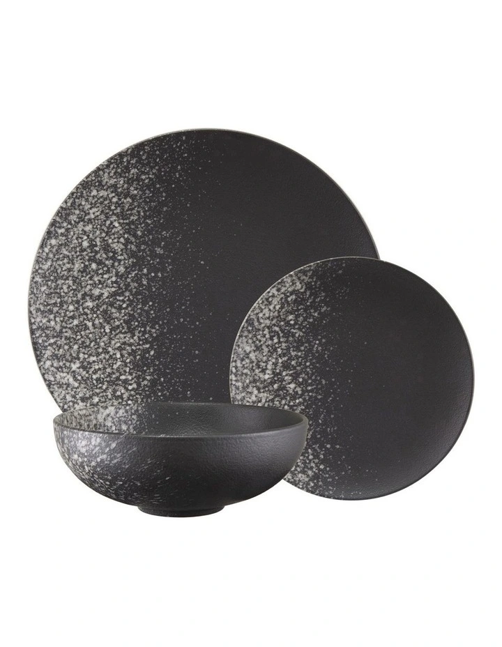 Caviar Galaxy Coupe Dinner Gift Boxed Set 12pc in Black