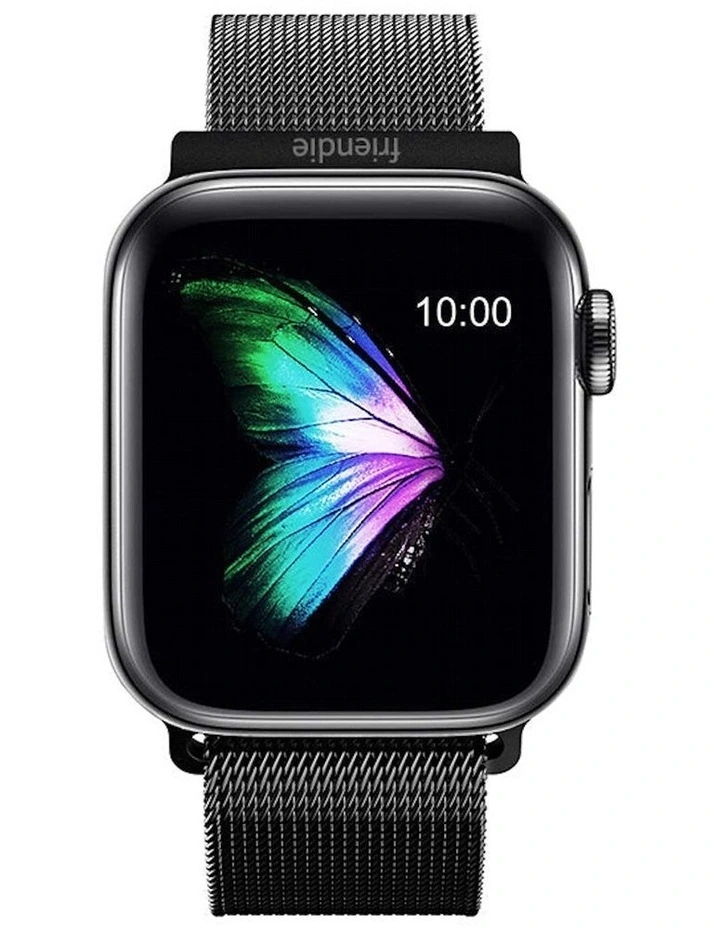 The Melbourne Stainless Steel Mesh Watchband in Black