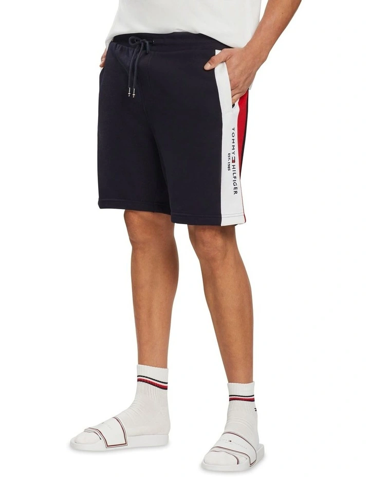 Textured Insert Sweatshort in Navy