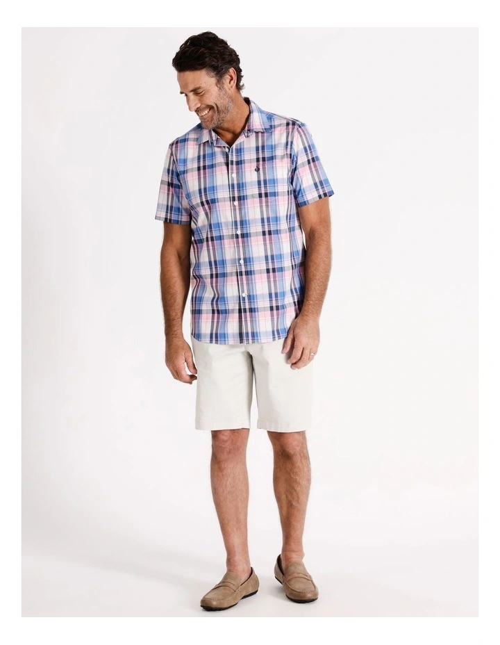 Lockhart Short Sleeve Check Shirt in Pink