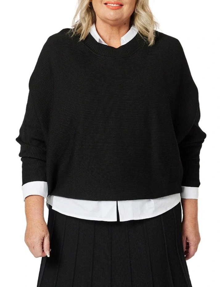 Carmen Batwing Jumper in Black