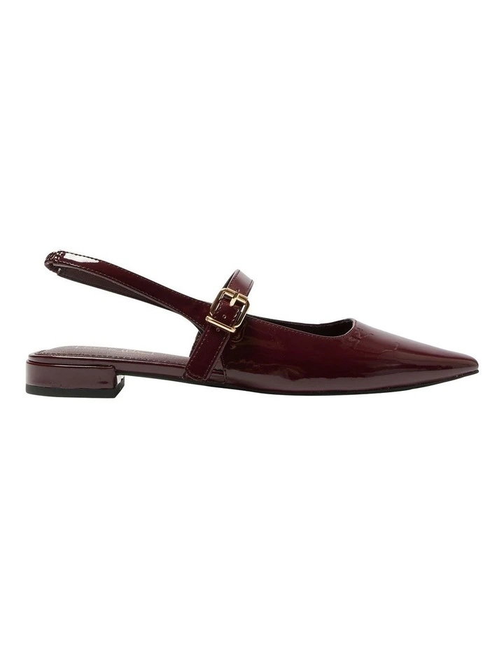 Bianca Flat Shoes in Wine Patent