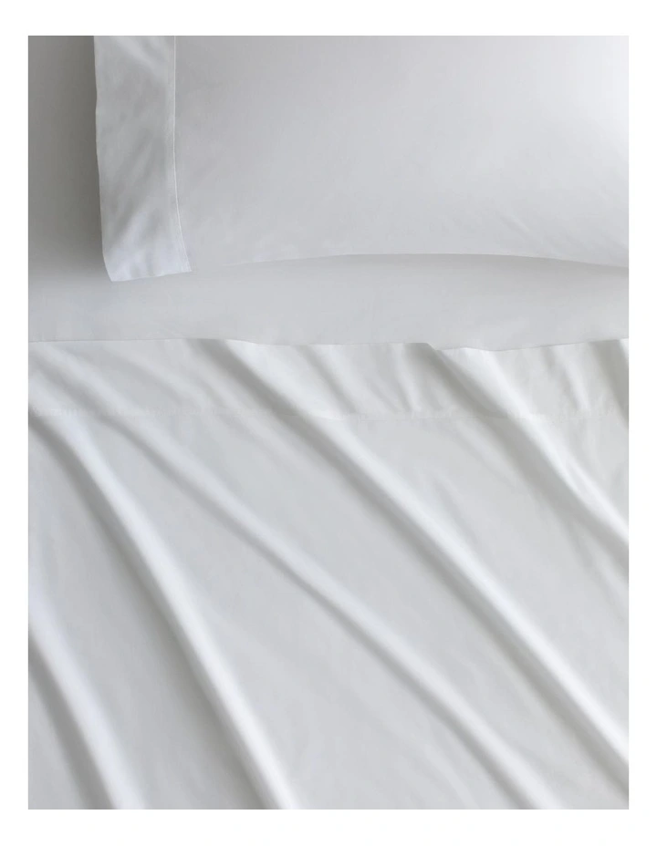 Byren Percale Sheet Set in White