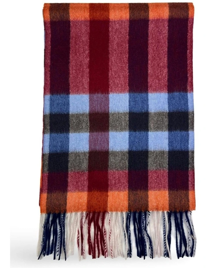 Halfdan Check Scarf in Wine