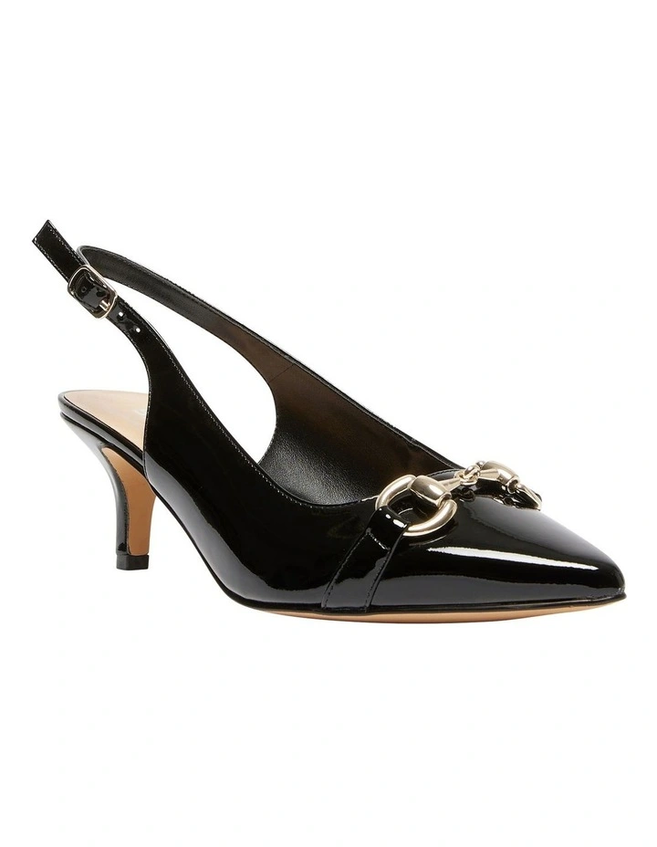 Nigella Heeled Shoes in Black Patent