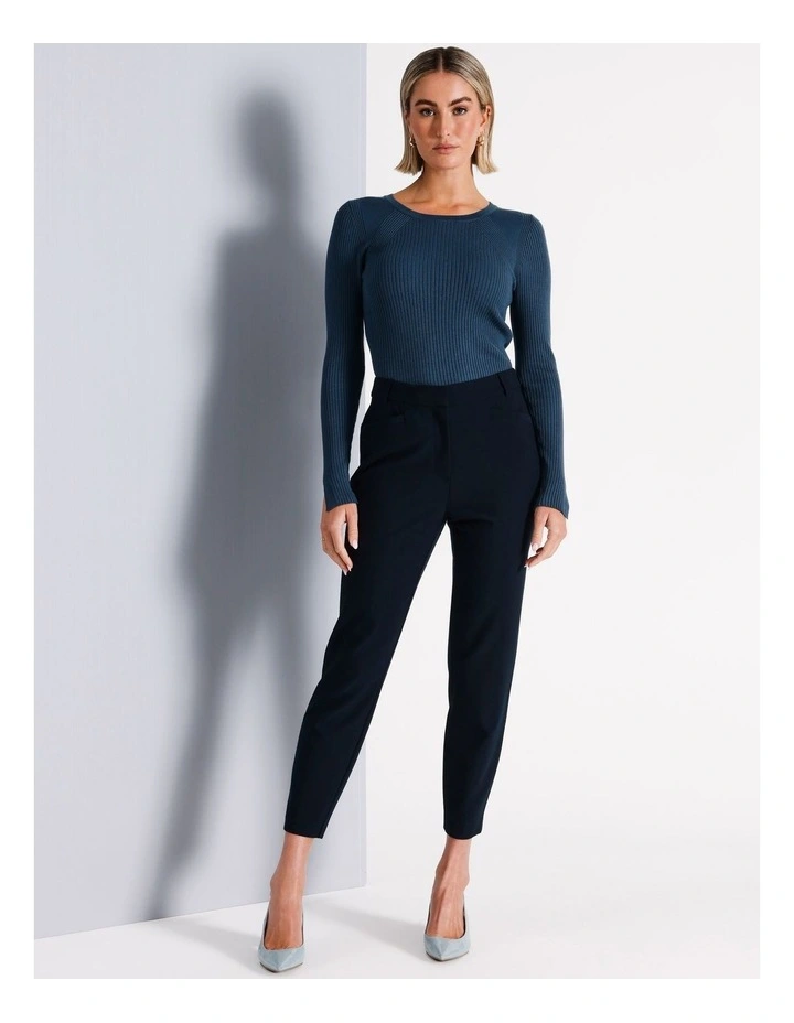 Pointelle Rib Knit in Airforce
