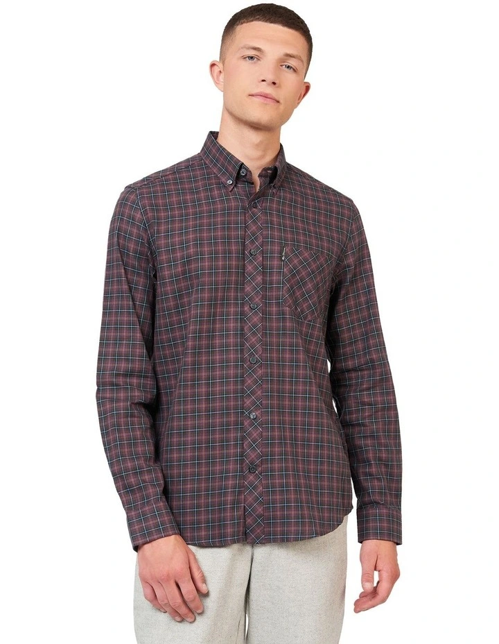 House Tartan Long Sleeve Shirt in Purple