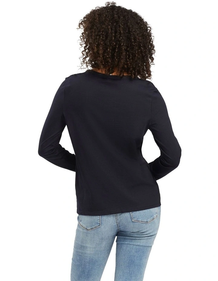 Organic Cotton Long Sleeve T-Shirt in Blue