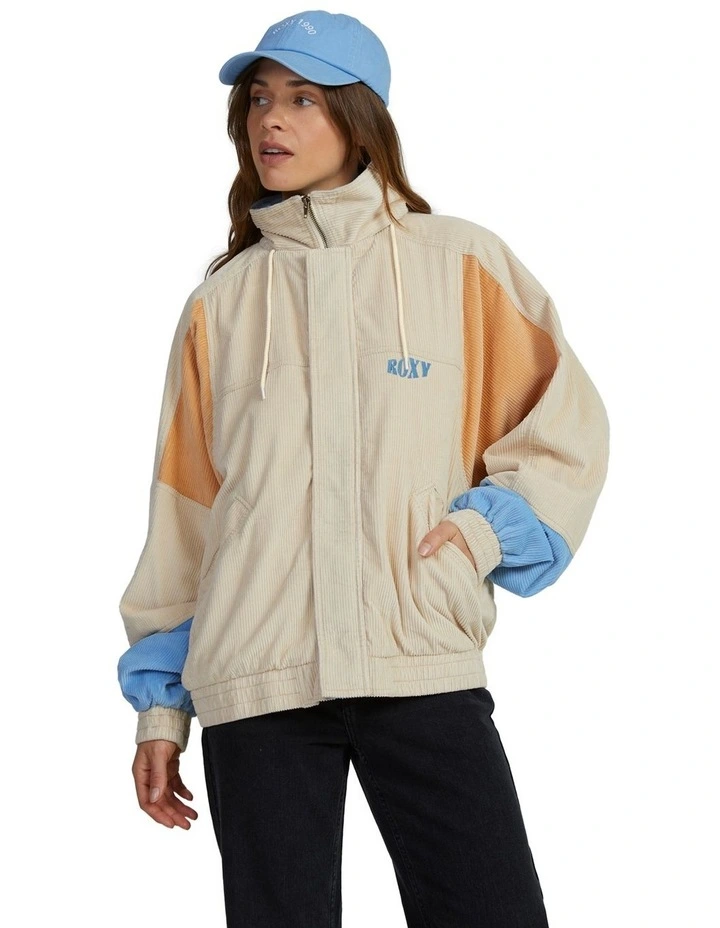 Strike A Cord Pop Over Jacket in Tapioca