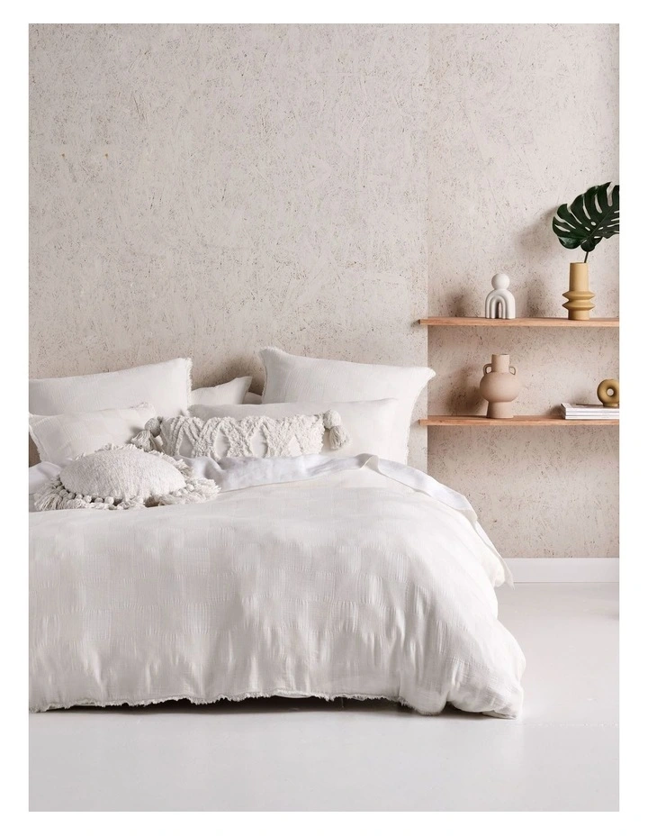 Capri Quilt Cover Set in White