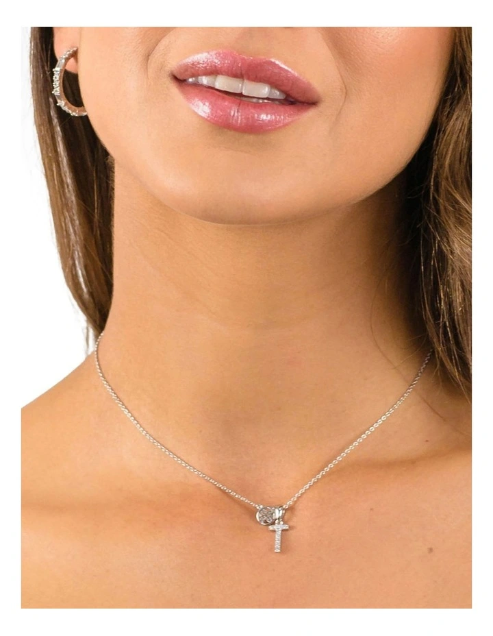 Luxury Letters 'T' Initial Pendant in Silver