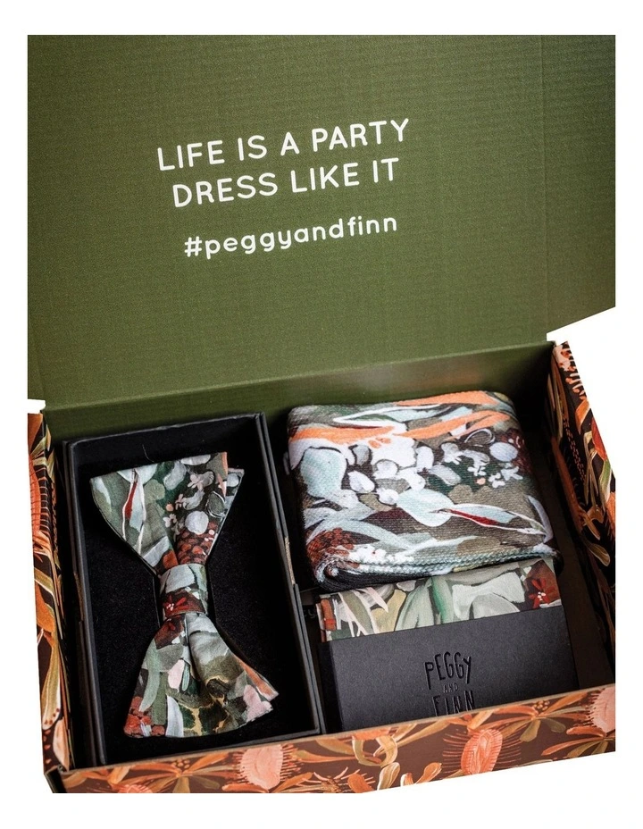 Spotted Gum Bow Tie Gift Set in Green