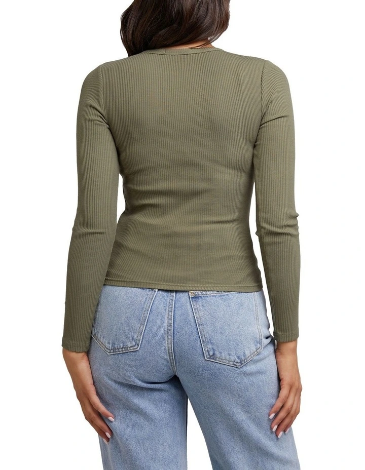 Eve Rib Baby Long Sleeve Tee in Green